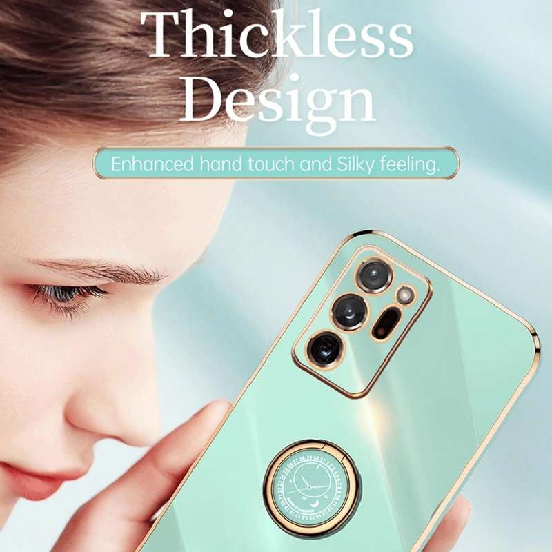 For Samsung Galaxy Note20 Ultra XINLI Straight Edge 6D Electroplate TPU Phone Case with Ring Hold...