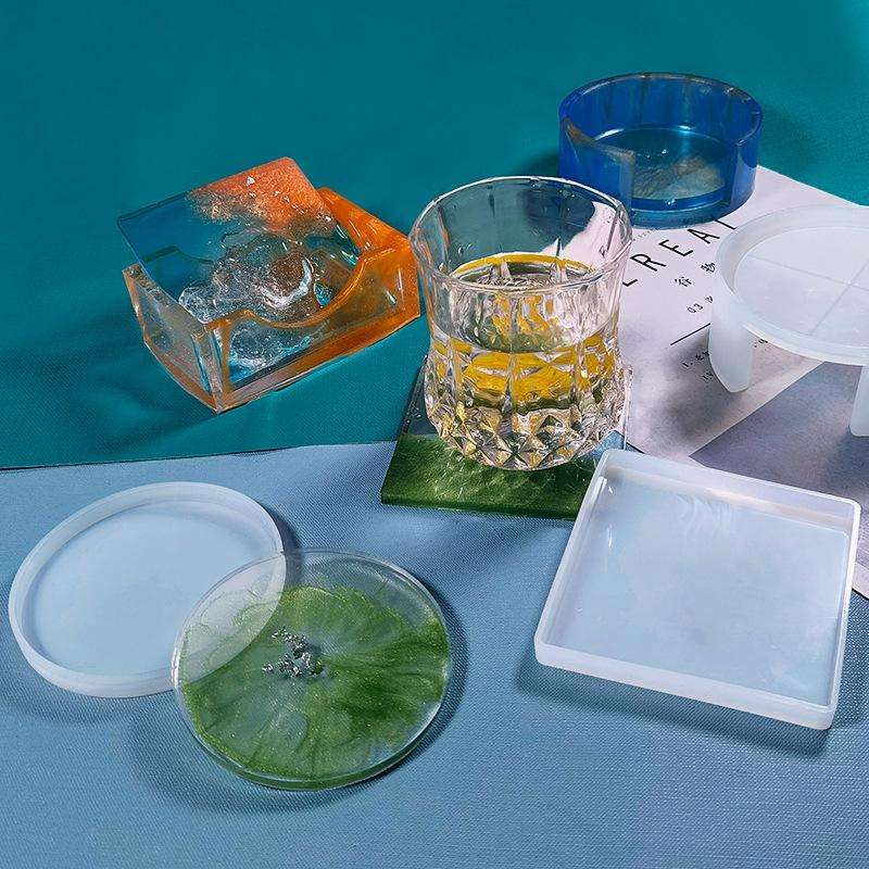 DIY Crystal Epoxy Storage Box Silicone Mould, Specification: Square Coaster DJ-99