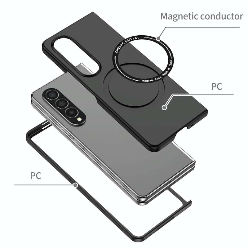 For Samsung Galaxy Z Fold4 Magsafe Magnetic Folding PC Phone Case(Black)
