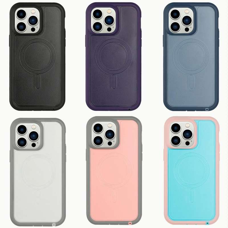 For iPhone 15 Pro Max Defender Series XT MagSafe Magnetic PC + TPU Shockproof Phone Case(Black)