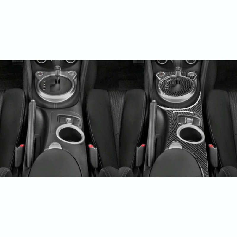 5 in 1 Car Carbon Fiber Gear Position Cup Holder Panel Decorative Sticker for Nissan 370Z Z34 200...