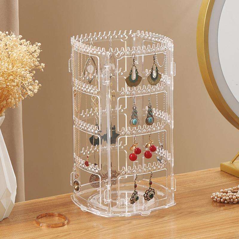 Multi-layer Rotating Earrings Storage Display Rack(Tube Type)