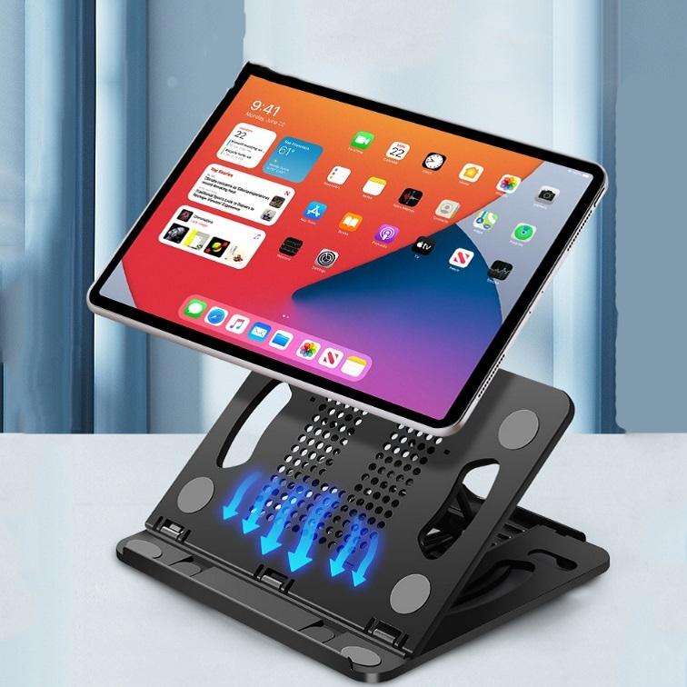 Foldable Laptop Desktop Heightening Cooling Bracket(Black)