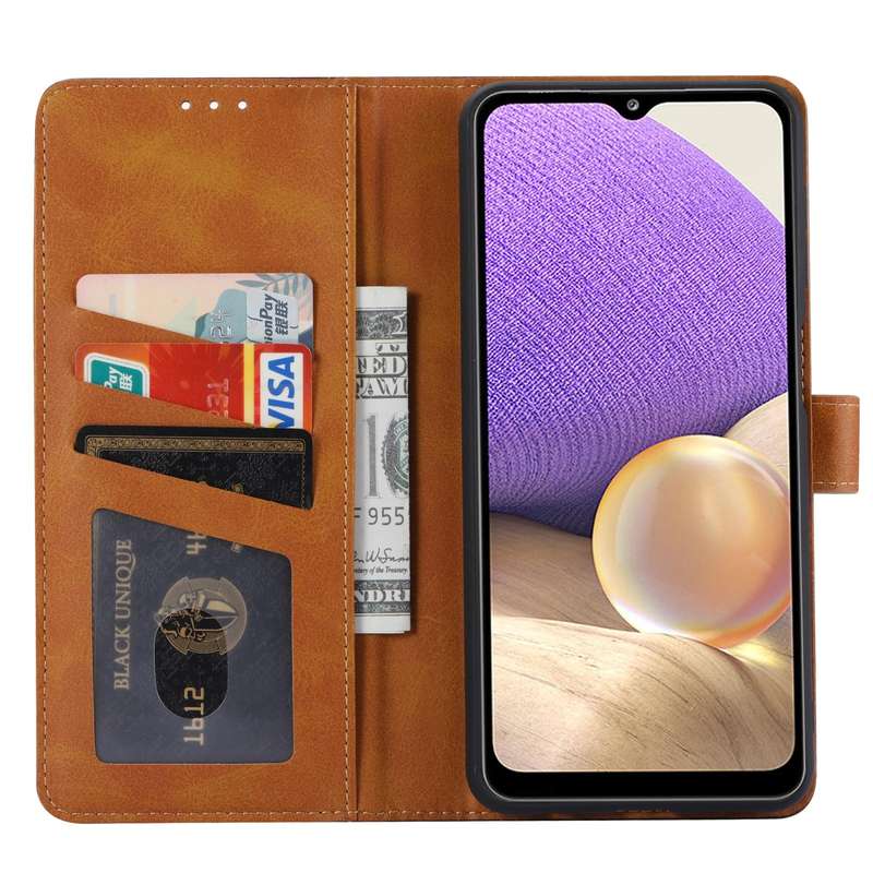 For Samsung Galaxy A33 5G Calf Texture Double Fold Leather Phone Case(Black)
