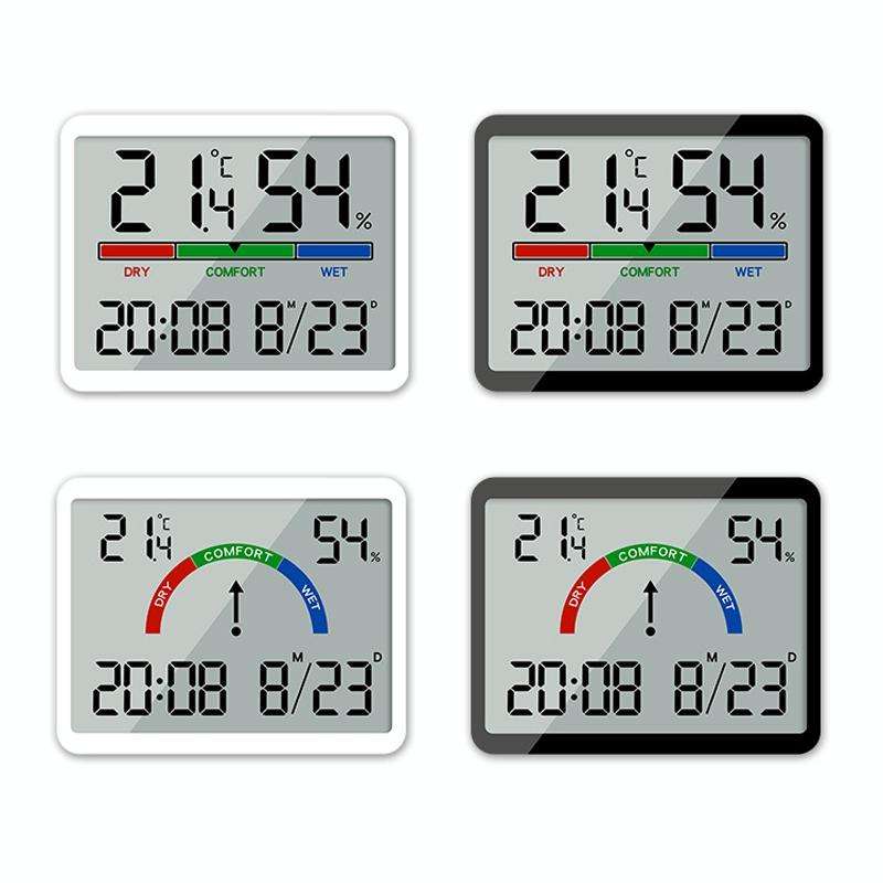 Magnetic LCD Digital Aalarm Clock Large Screen With Temperature Humidity Display(9905 White)