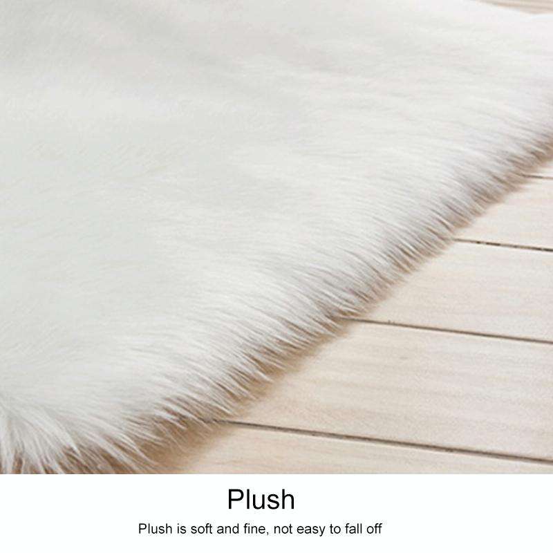 Luxury Rectangle Square Soft Artificial Wool Sheepskin Fluffy Rug Fur Carpet, Size:55x55cm(Black)