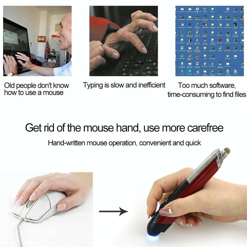 PR-08 Multifunctional Wireless Bluetooth Pen Mouse Capacitive Pen Mouse(Grey)