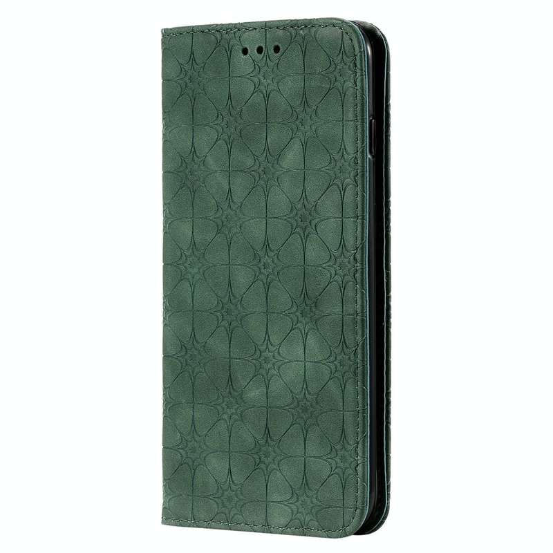 For iPhone 7 Plus / 8 Plus Lucky Flowers Embossing Pattern Magnetic Horizontal Flip Leather Case ...