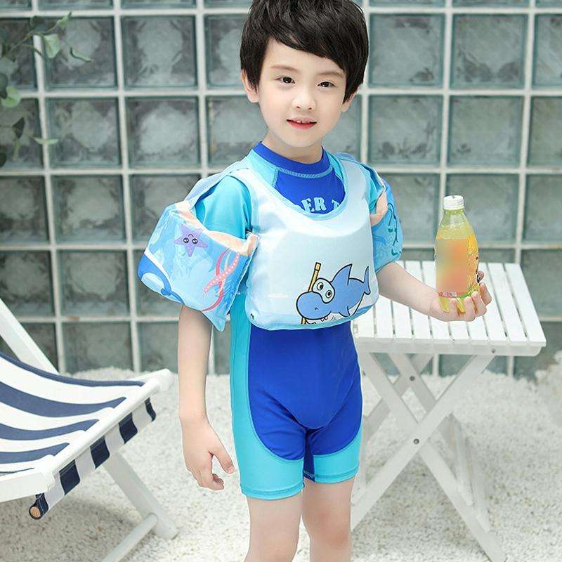 Vest-Style Children Life Jacket Baby Swimming Free Inflatable Arm Foam Life Buoy(Submented Mirror...