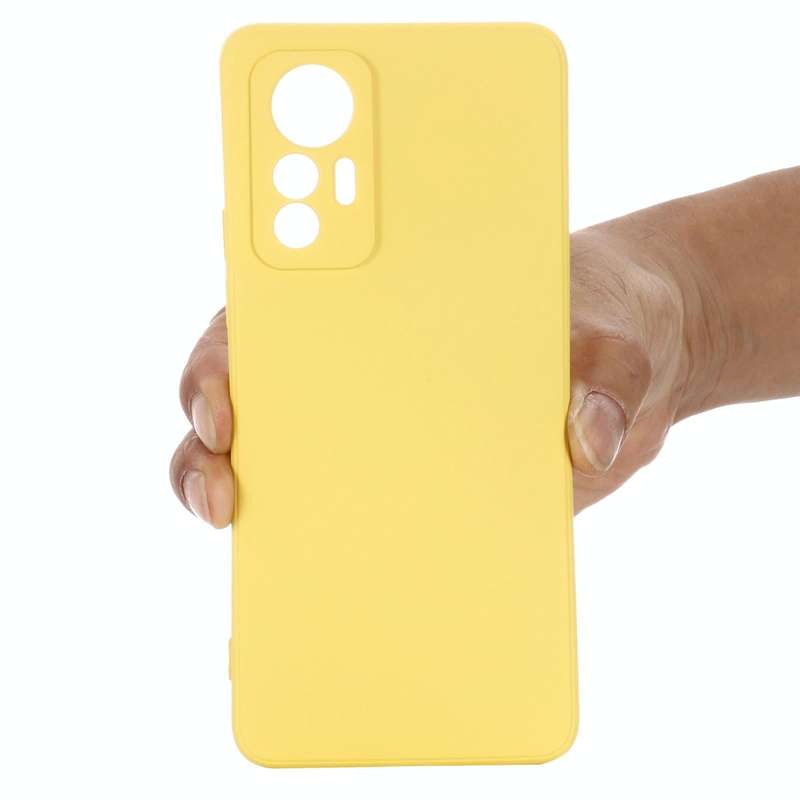For Xiaomi 12 Lite Solid Color Liquid Silicone Full Coverage Phone Case(Yellow)