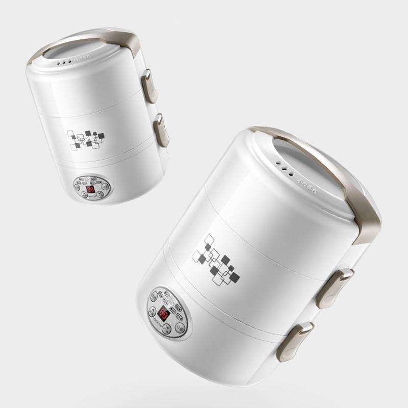 Yoice 220V Multi-function Electric Lunch Box Three-layer Stainless Steel Inner Rice Cooker, CN Pl...