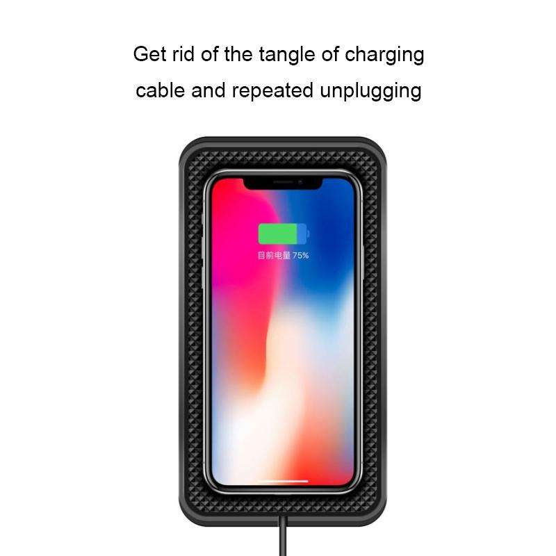 C3 15W Car QI Wireless Charger Launch Pad Anti-slip Mat(Type-C Interface)