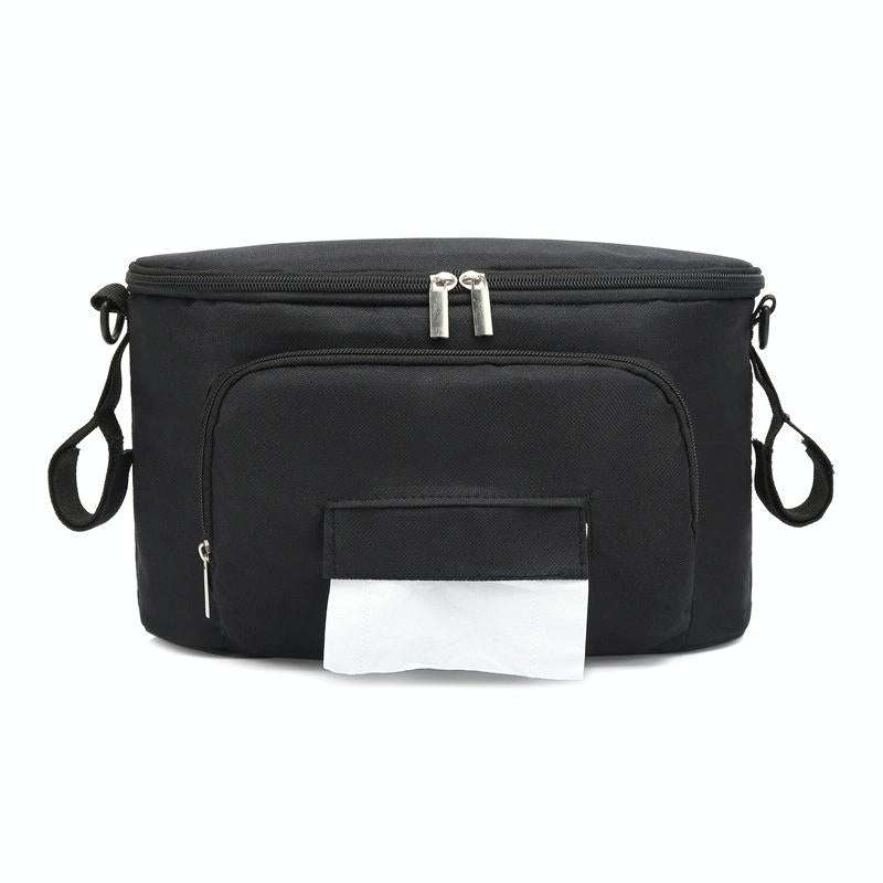 Baby Stroller Bag Mummy Bag Stroller Accessories Hanging Bag(Black)