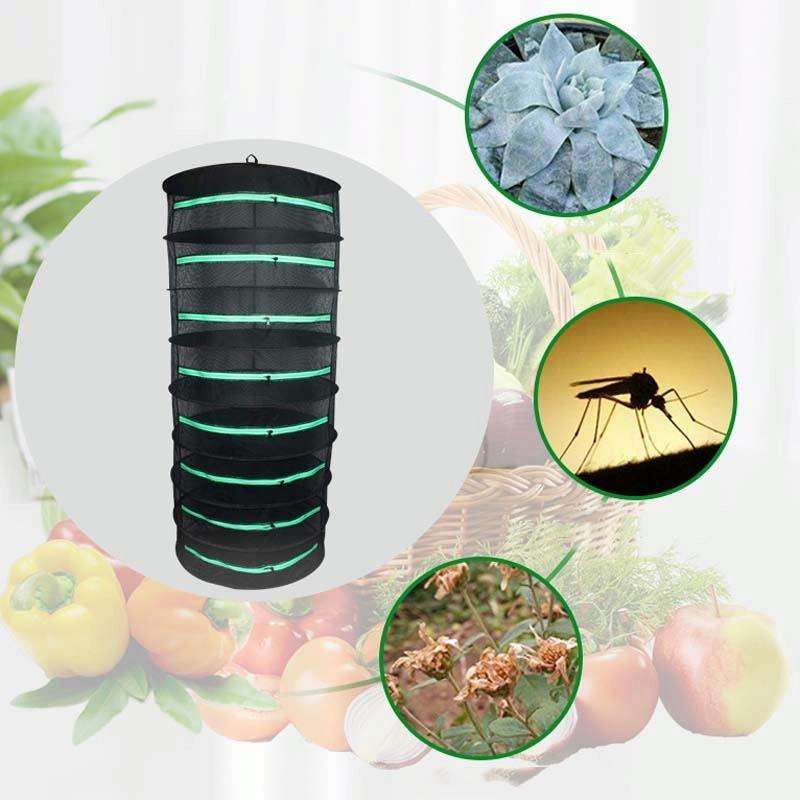 Hanging Herbal Drying Net Foldable Drying Rack Closed Zipper Plant Drying Net, Specification: 60c...