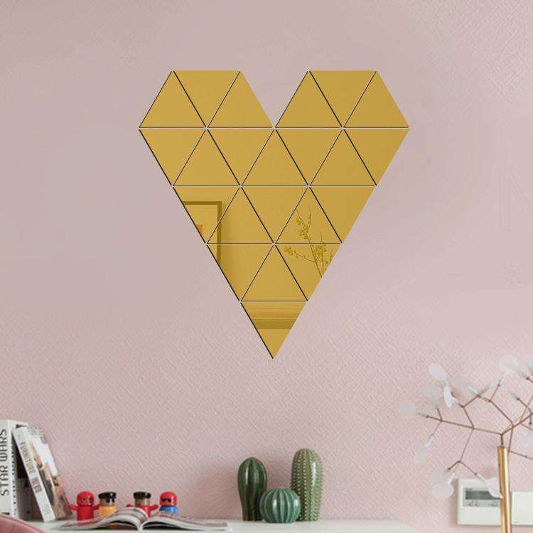 Ym300 16 PCS / Set Home Personal Wall Stickers DIY Acrylic Wall Decorative Mirror(Hexagon Gold)