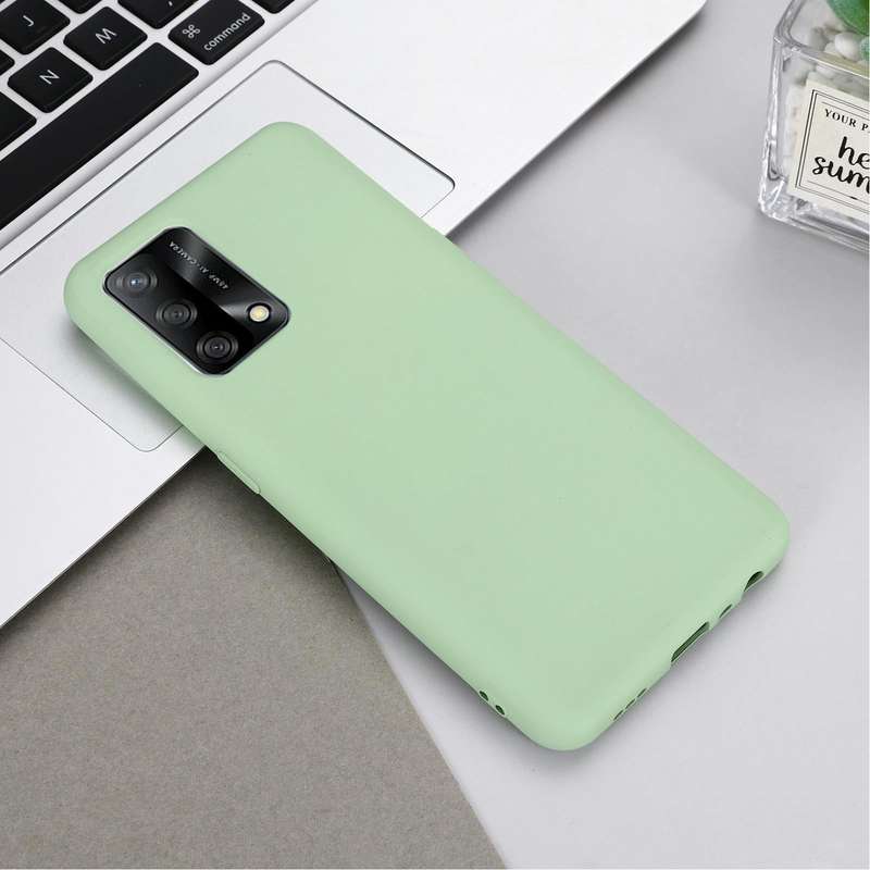 For OPPO A74 4G / F19 Pure Color Liquid Silicone Shockproof Full Coverage Case(Green)
