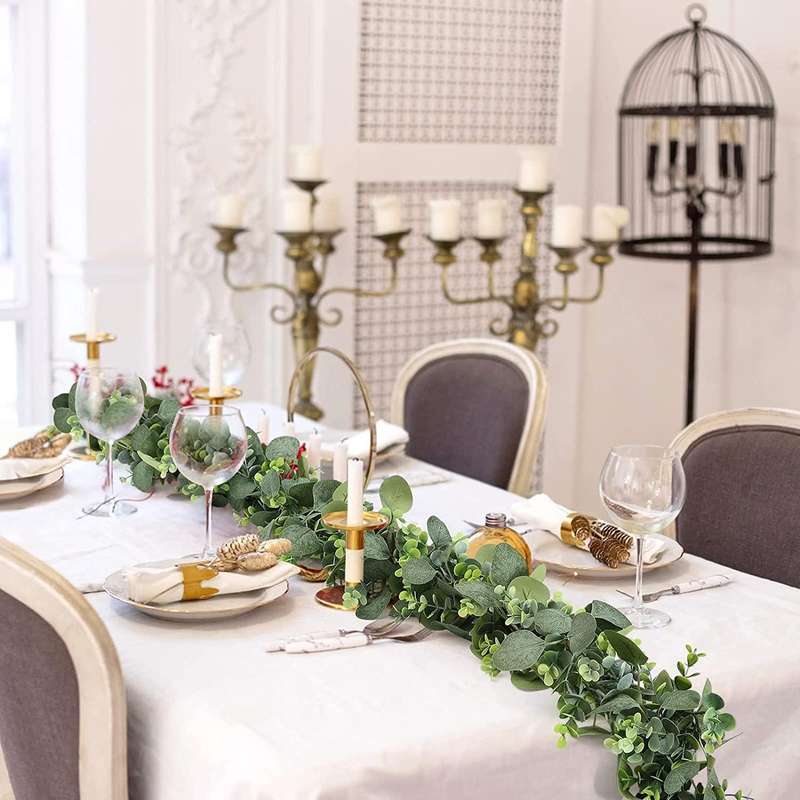 180cm Simulation Greenery Eucalyptus Ivy Leaf Rattan Hanging Fake Flower Decoration Rattan, Style...