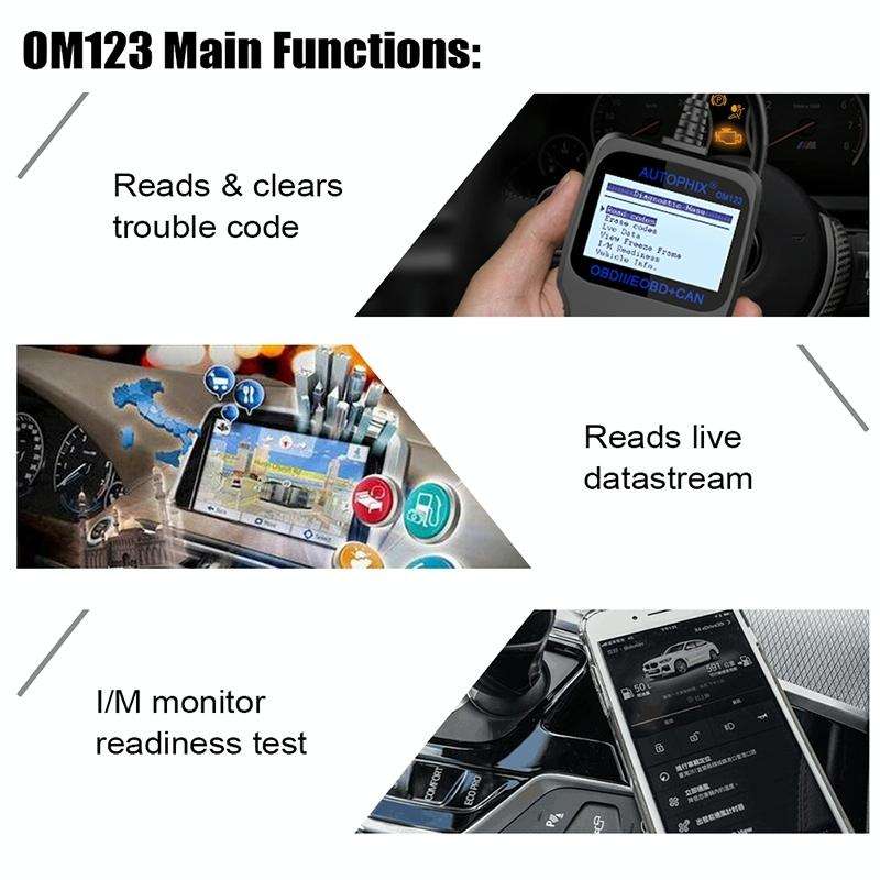 AUTOPHIX OM123 Car Portable OBD2 Scanner Car Diagnostic Tool OBD 2 Automotive Scanner EOBD Code R...