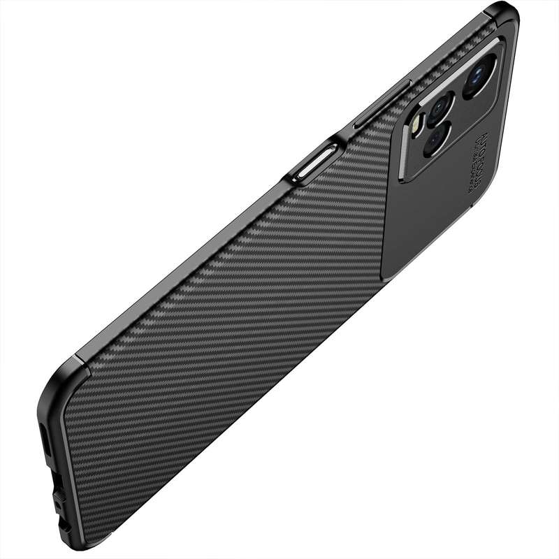 For vivo Y33S Carbon Fiber Texture Shockproof TPU Case(Blue)