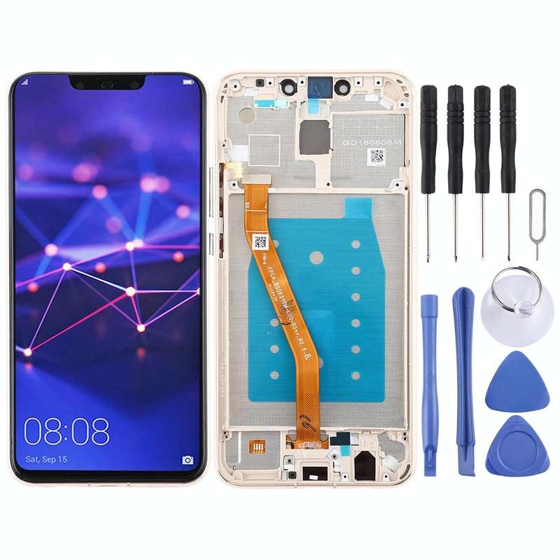 OEM LCD Screen for Huawei Mate 20 Lite / Maimang 7 Digitizer Full Assembly with Frame (Gold)