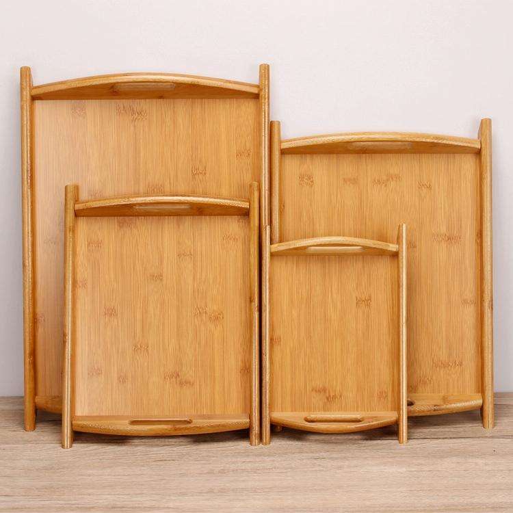 Bamboo Binaural Tea Set Tray Bread Display Tray, Size: 36.5x26.5cm