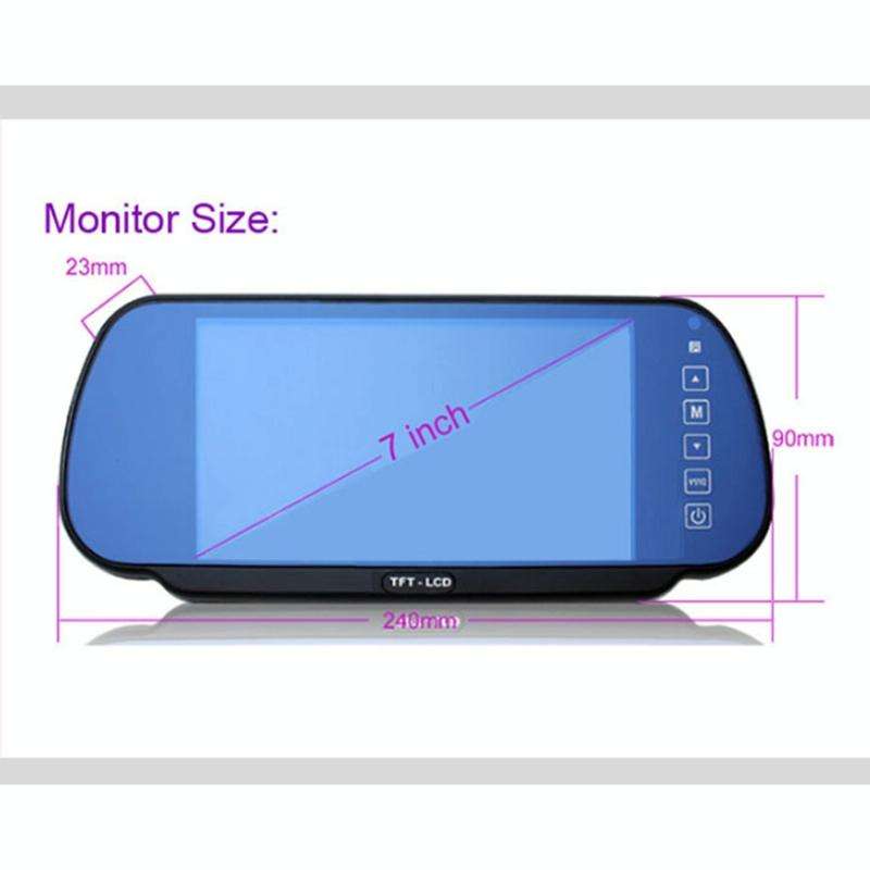 PZ-710 7.0 inch TFT LCD Car Rearview Mirror Monitor with Remote Control, Support Bluetooth / MP5 ...