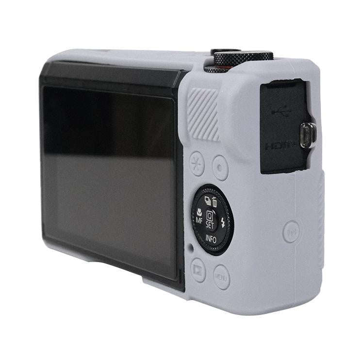 For Canon PowerShot G7 X Mark III / G7X3 Soft Silicone Protective Case with Lens Cover(Grey)