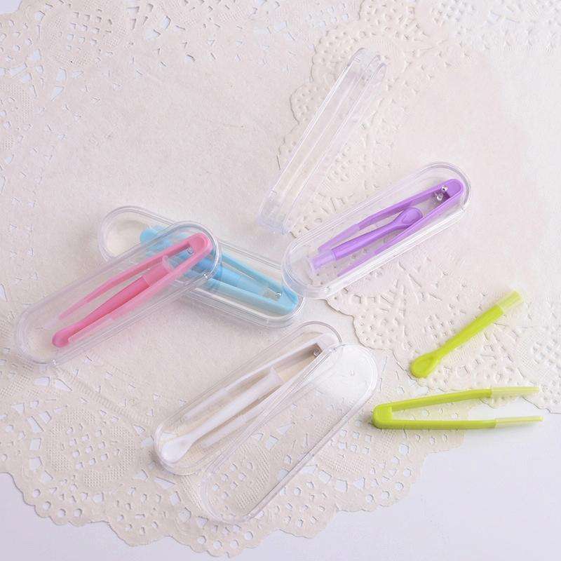 5pcs Portable Contact Lens Special Tweezer and Stick Set Travel Kit(Purple)
