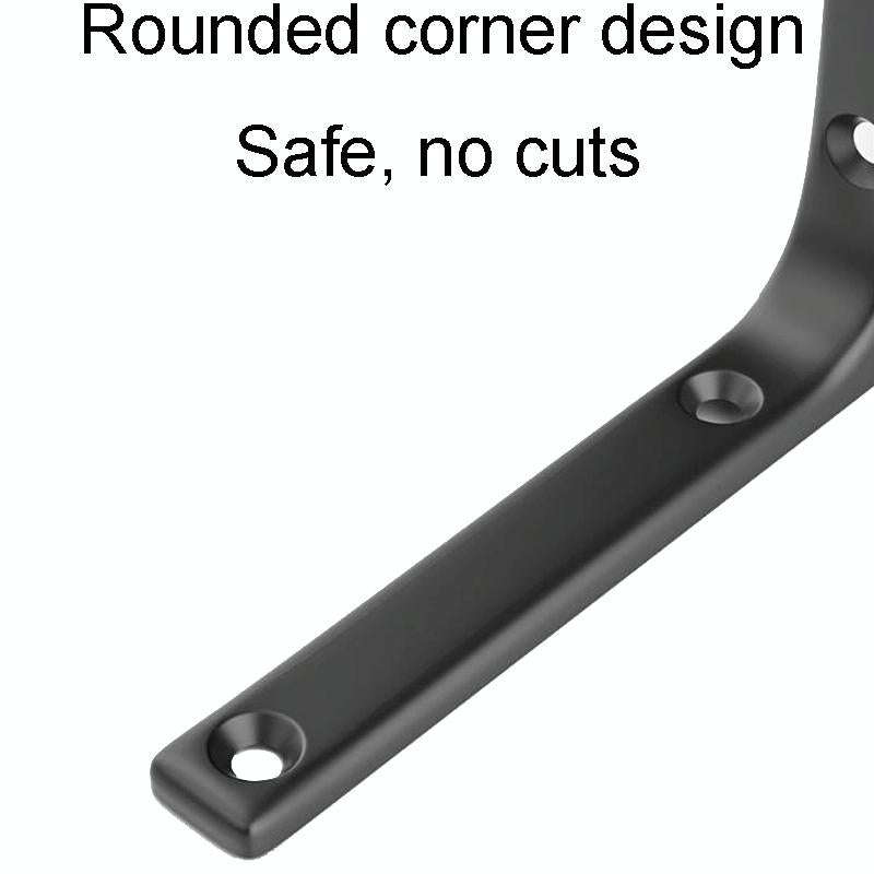 200x150mm Arc Triangle Bracket Stainless Steel I Type Support Holder With Screw(Black)