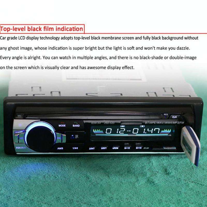 JSD-520 Car Stereo Radio MP3 Audio Player Support Bluetooth Hand-free Calling / FM / USB / SD, Or...