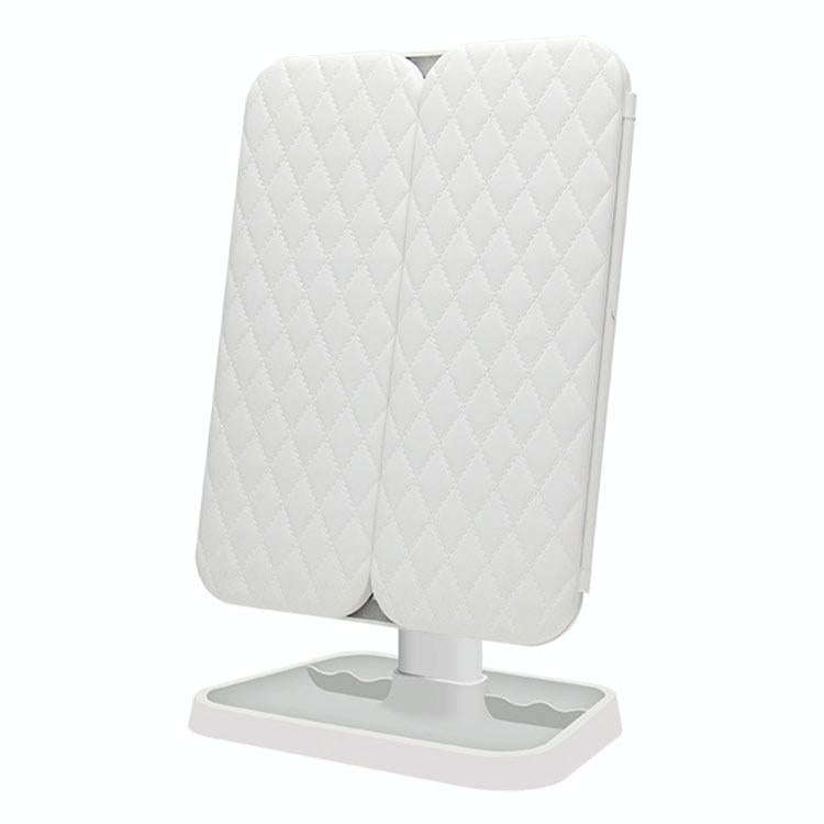 Simple & Stylish LED Three-Fold Square Makeup Mirror, Specification:Charging Model Monochrome Lam...
