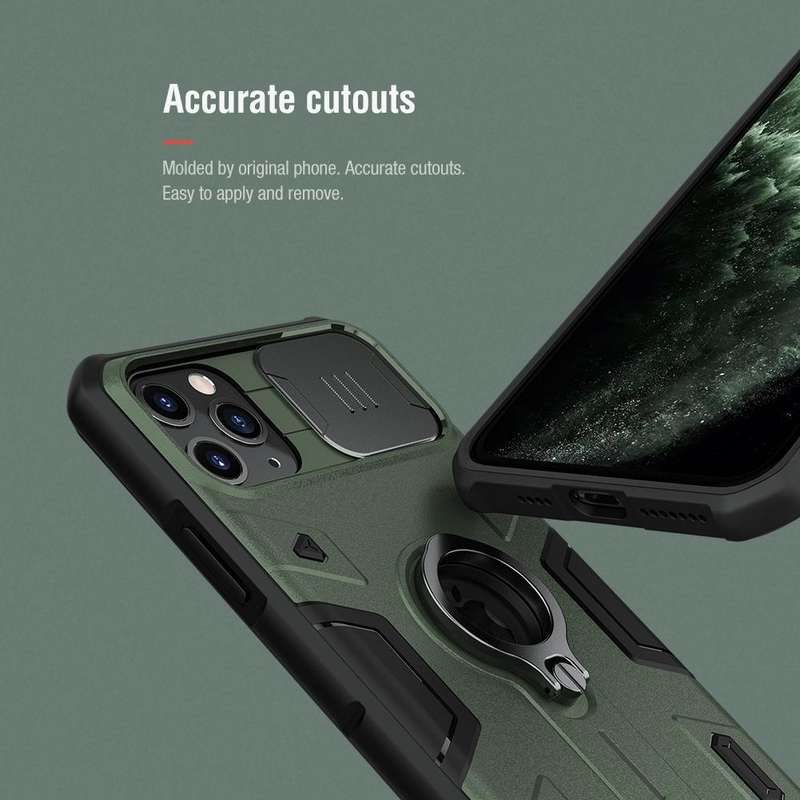 For iPhone 11 Pro Max NILLKIN Shockproof CamShield Armor Protective Case with Invisible Ring Hold...