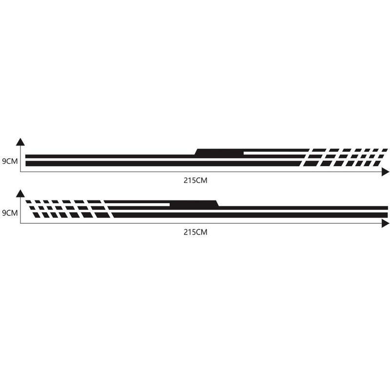 D-730 Stripe Pattern Car Modified Decorative Sticker(Black)