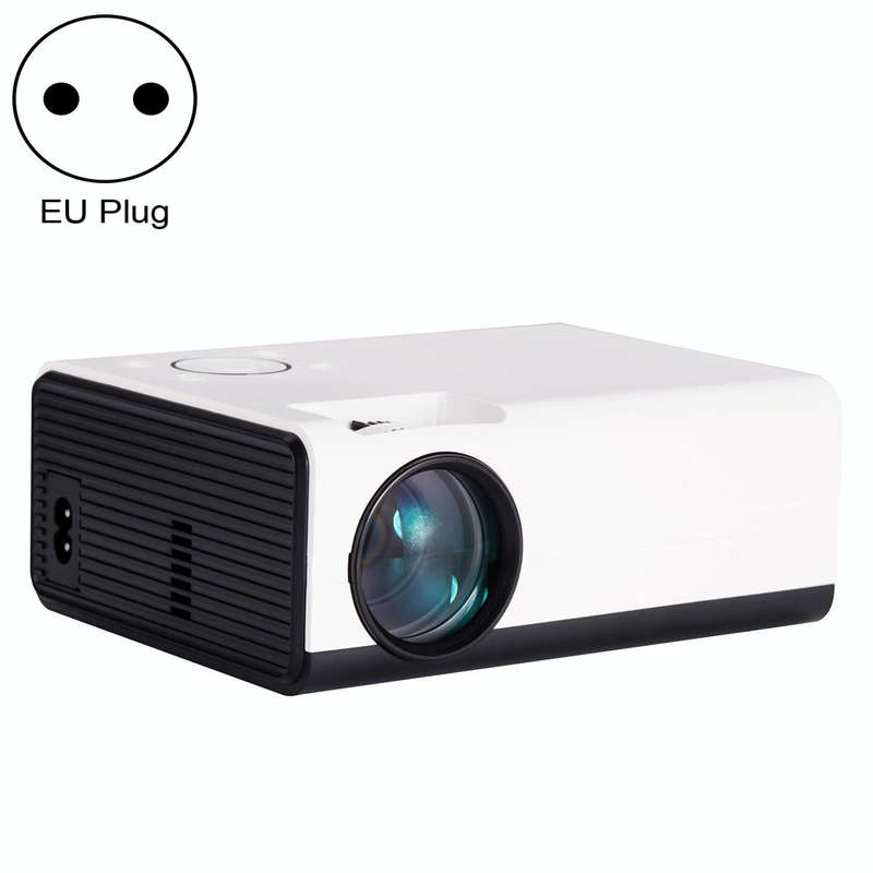 T01 800x480 2200 Lumens Mini LCD Digital Projector, Basic Version, EU Plug(White Black)