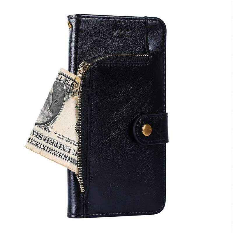 For Itel Vision 1 Pro Zipper Bag Leather Phone Case(Black)