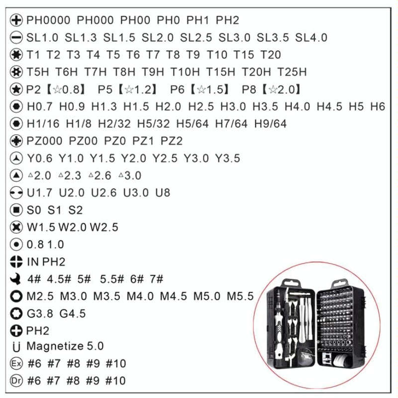135 in 1 DIY Mobile Phone Disassembly Tool Clock Repair Multi-function Tool Screwdriver Set(Black...