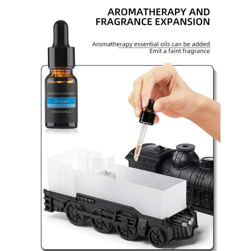 300ml Small Train Essential Oil Diffuser Humidifier With Remote Control EU Plug