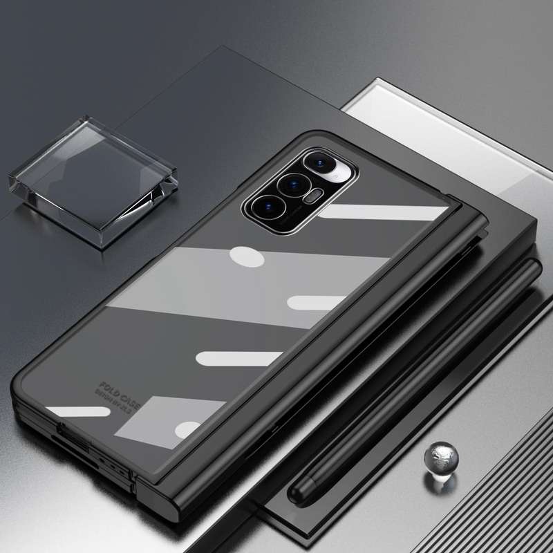 For Xiaomi Mi Mix Fold Full Body Electroplating Hinge Phone Case with Stylus(Black)