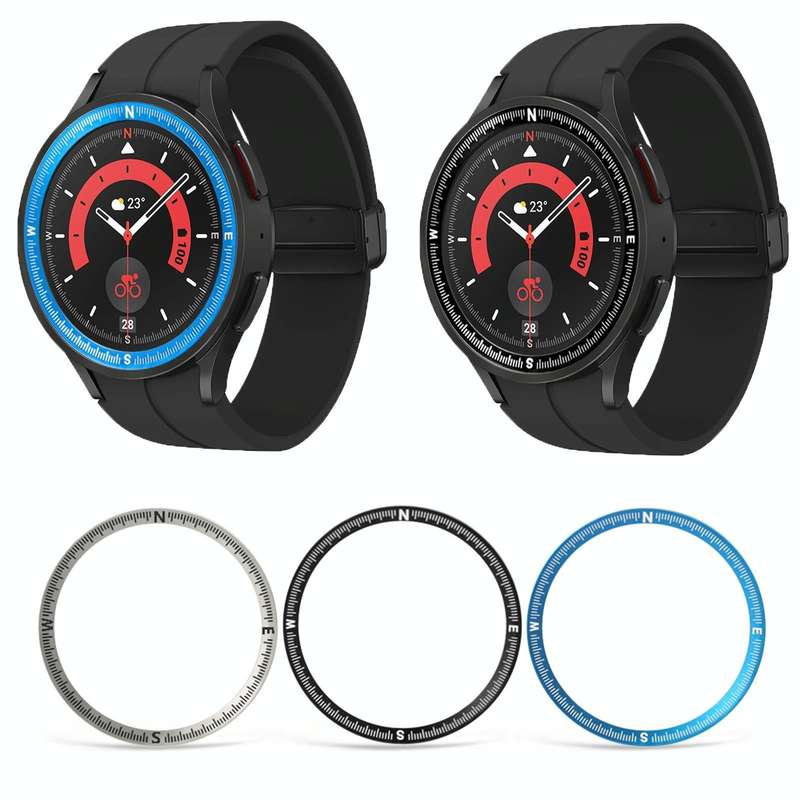 For Samsung Galaxy Watch 5 Pro Compass Scale Metal Watch Bezel(Black)