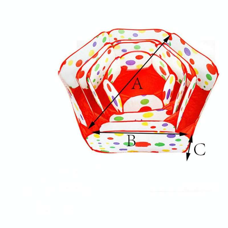 Folding Portable Baby Polka Dot Hexagon Indoor Ball Pool Game Fence 0.9 m in Diameter
