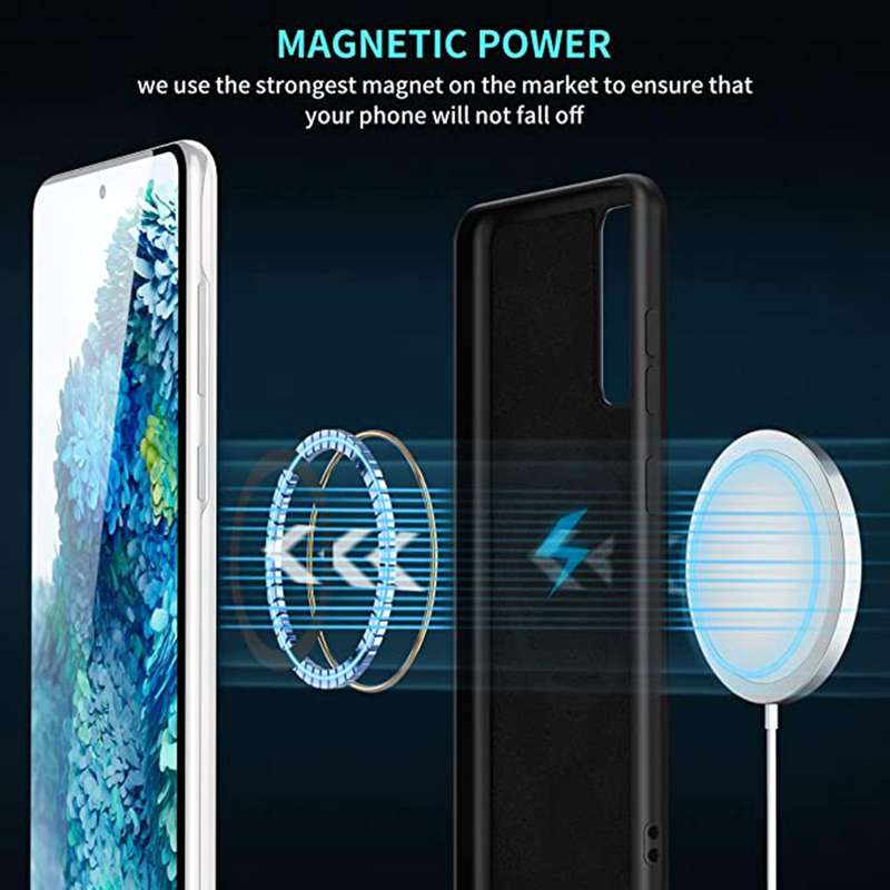 For Samsung Galaxy S20 FE 2022/S20 FE MagSafe Magnetic Liquid Silicone Phone Case(Black)