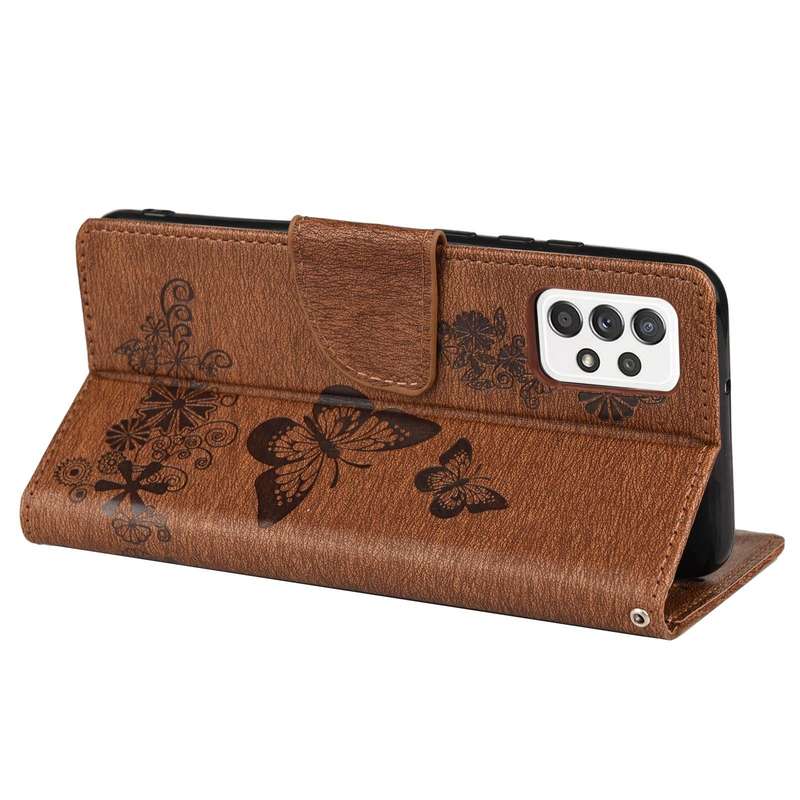 For Samsung Galaxy A53 5G Butterfly Embossed Horizontal Flip Leather Phone Case with Card Slot & ...