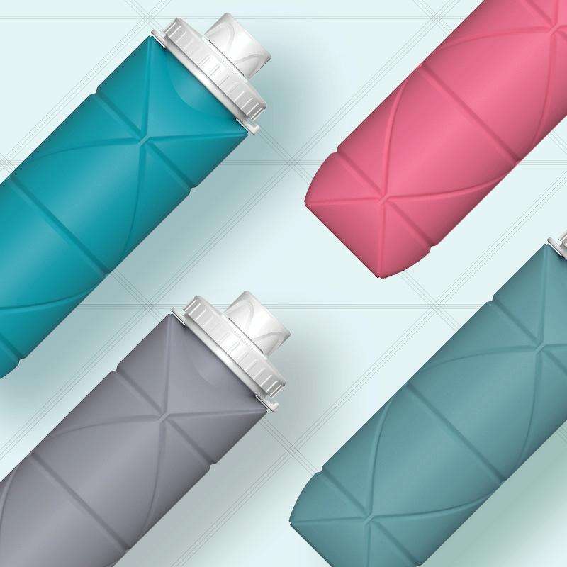 600ml Silicone Folding Cup Outdoor Sports Kettle Telescopic Cup(Gray)