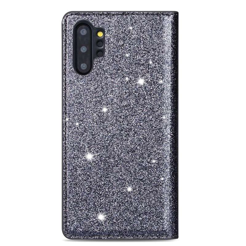 For Samsung Galaxy Note 10 Plus Ultrathin Glitter Magnetic Horizontal Flip Leather Case with Hold...