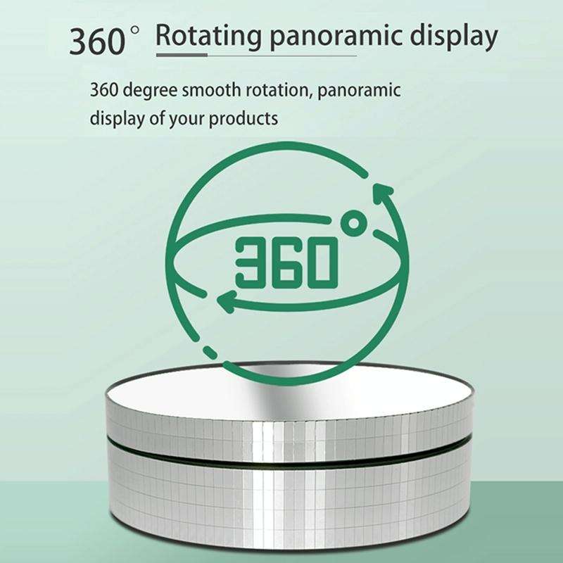 12cm 360 Degree Rotating Turntable Mirror Electric Display Stand Video Shooting Props Turntable, ...