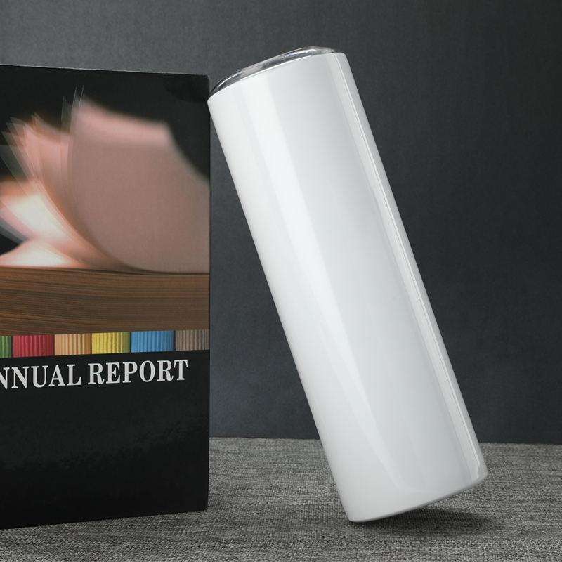 20OZ Double Layer 304 Stainless Steel Car Straight Thermos Cup(White)