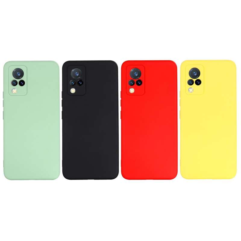 For vivo V21 5G / 4G Solid Color Liquid Silicone Shockproof Full Coverage Protective Case(Green)