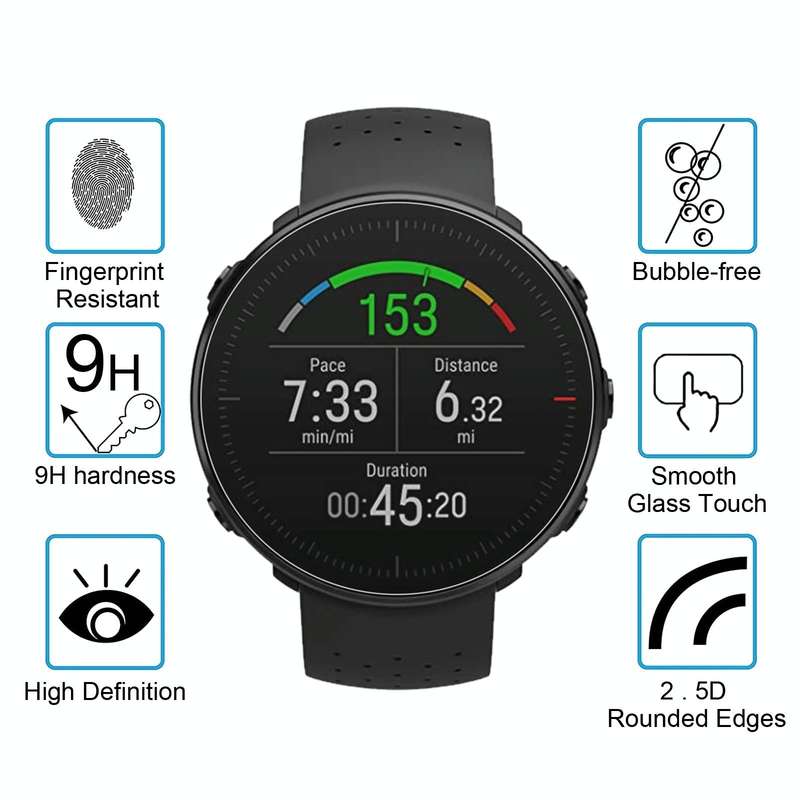 For POLAR Vantage M 0.26mm 2.5D 9H Tempered Glass Film Screen Protector