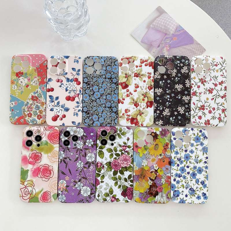 For iPhone 11 Water Sticker Flower Pattern PC Phone Case(Colorful Flowers)