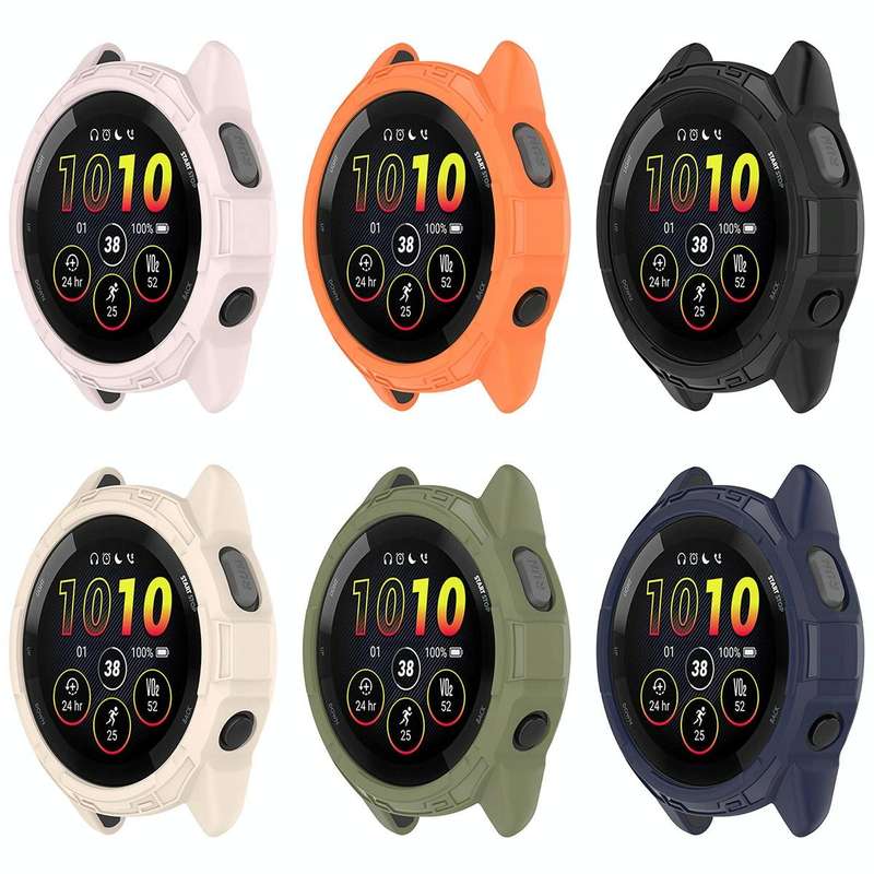 For Garmin Forerunner 265 Armor Hollow Watch Protective Case(Black)